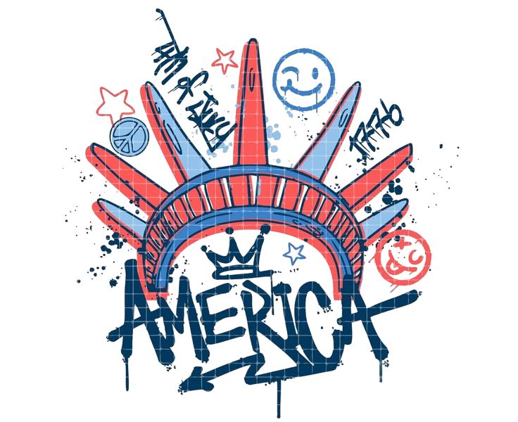 America funky design A One Printing Supplies