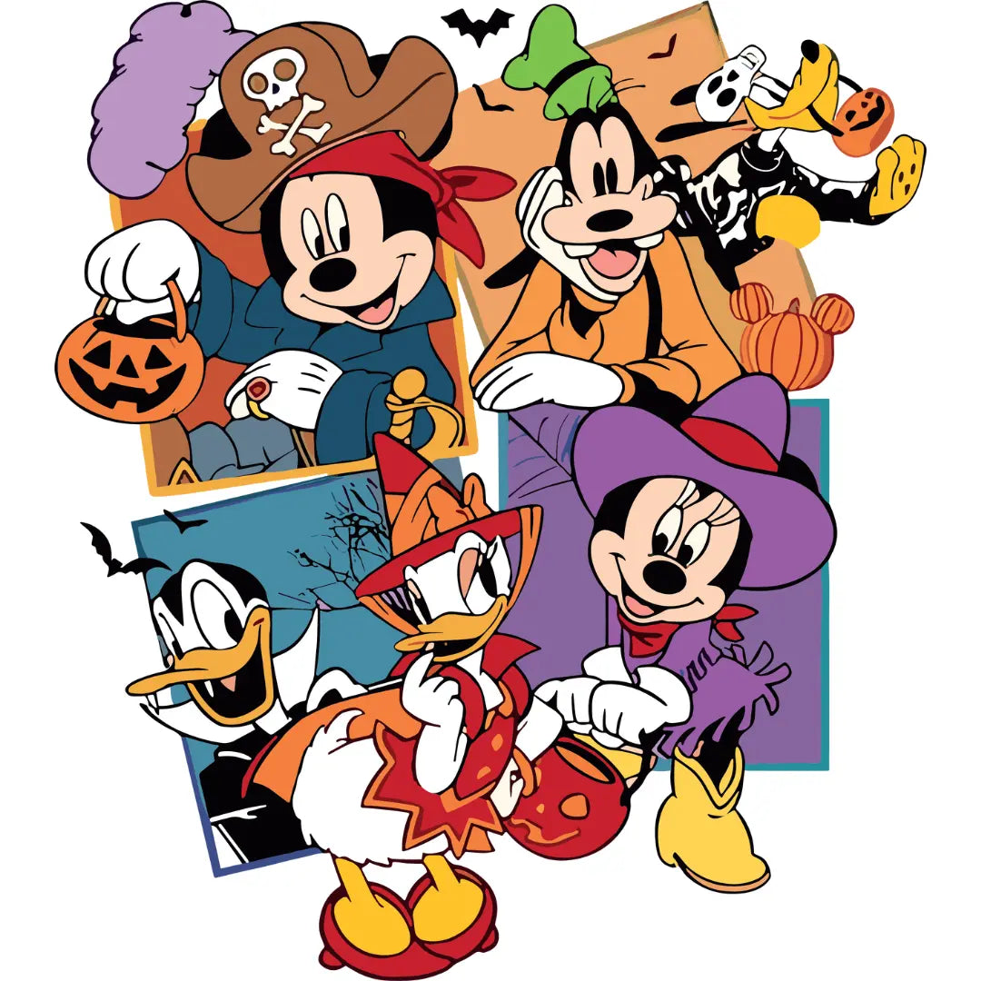 Mickey and Co Haloween Design- DTF Ready to Press A One Printing Supplies
