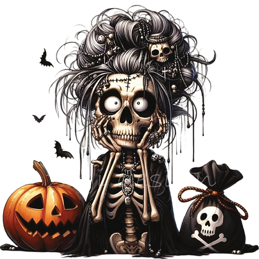 Gothic Skeleton Lady Design-Ready to Press