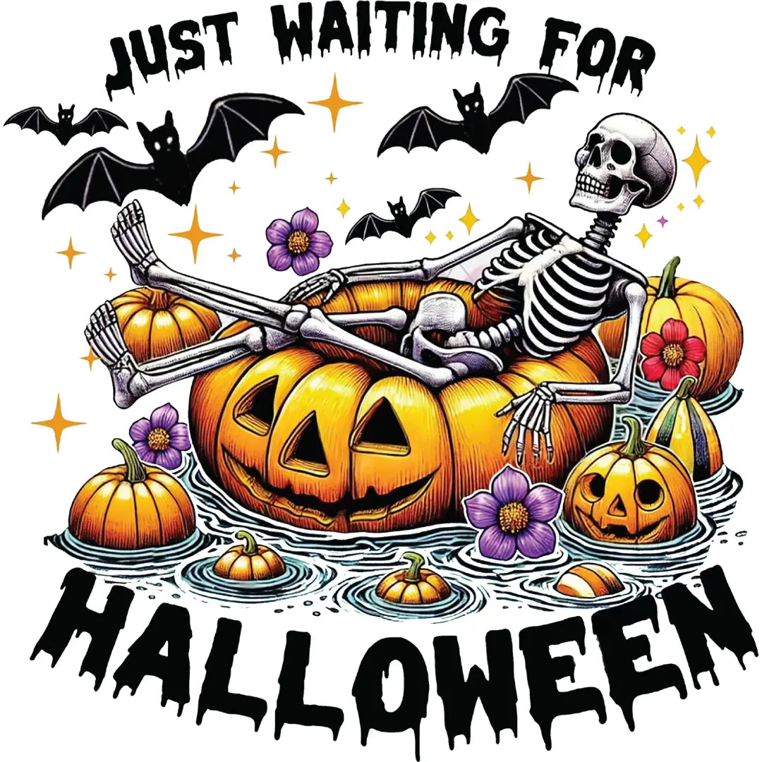 Funny Skeleton Halloween Design-DTF Ready to Press A One Printing Supplies