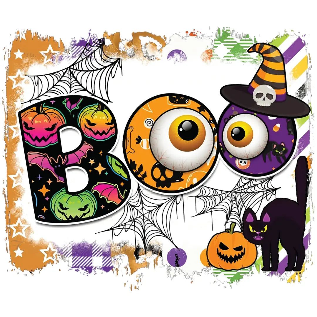 Halloween Boo Design-DTF Ready to Press A One Printing Supplies