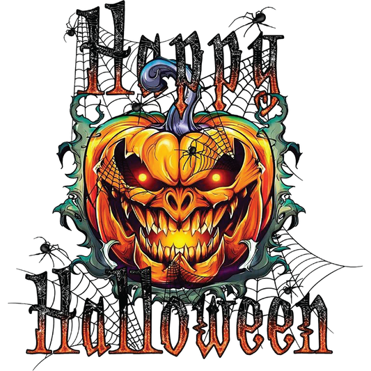 Flaming Pumpkin Face Design
