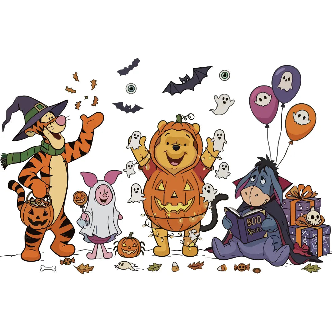 Winnie the Pooh Haloween Design- DTF Ready to Press A One Printing Supplies
