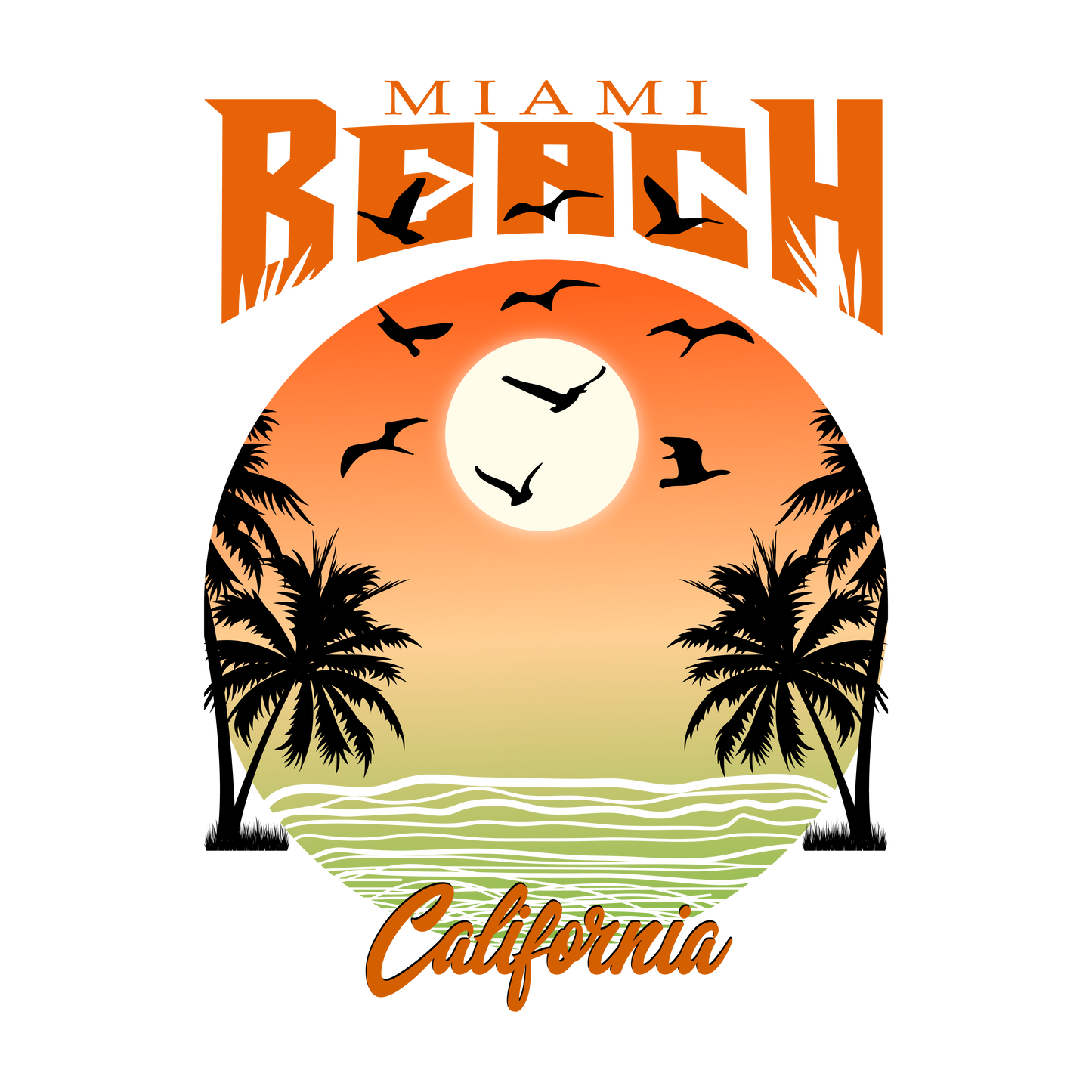Miami California Beach Design-Ready to Press A One Printing Supplies