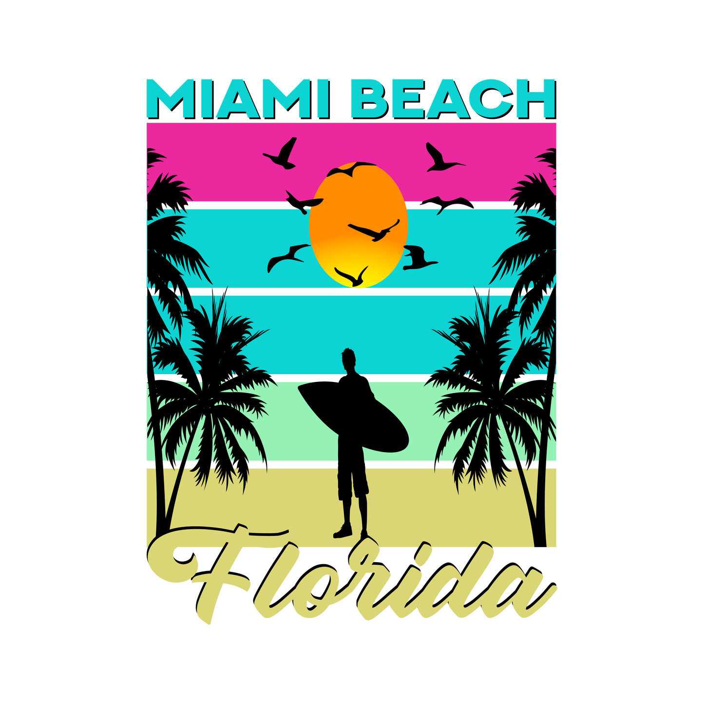 Miami Beach Florida Design-Ready to Press A One Printing Supplies