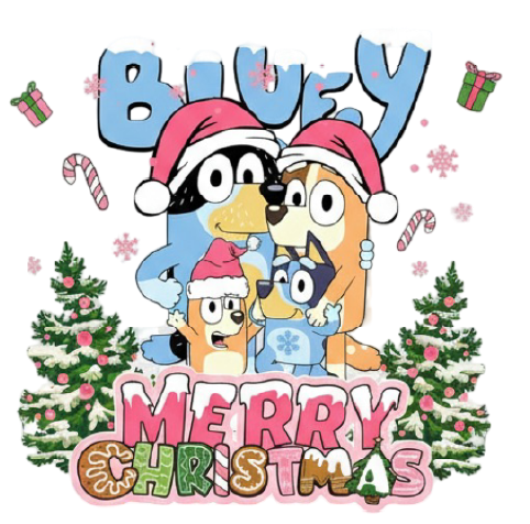 Bluey Merry Christmas Design-Ready to Press