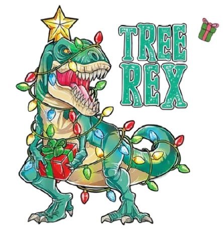 Christmas Dinosaur Tree Rex Design-Ready to press