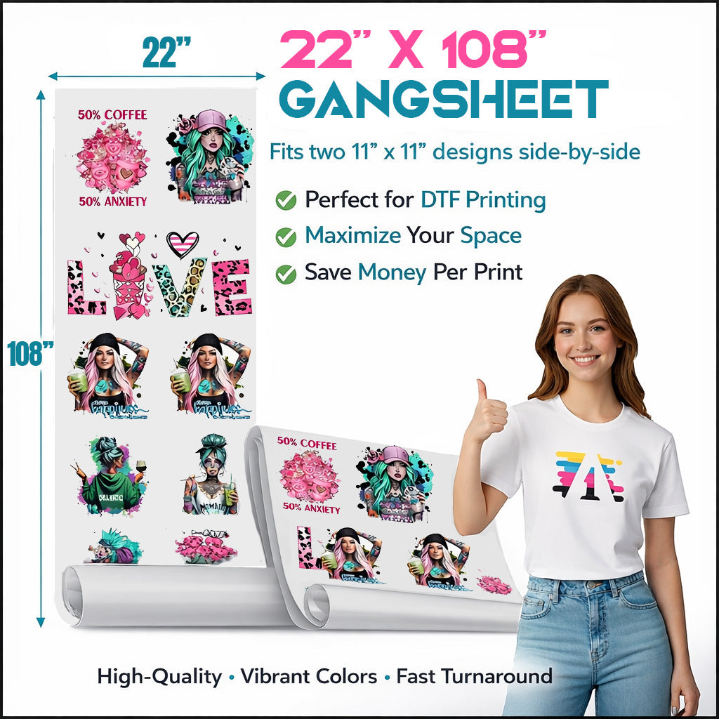 22" Gang Sheet Builder – DTF Transfers DTF