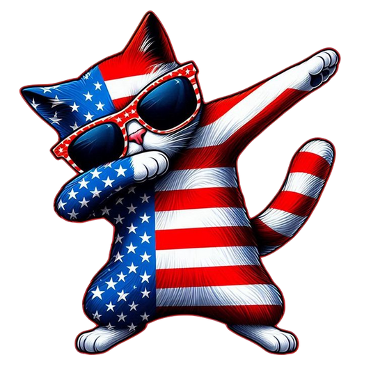 America flag cat design A One Printing Supplies