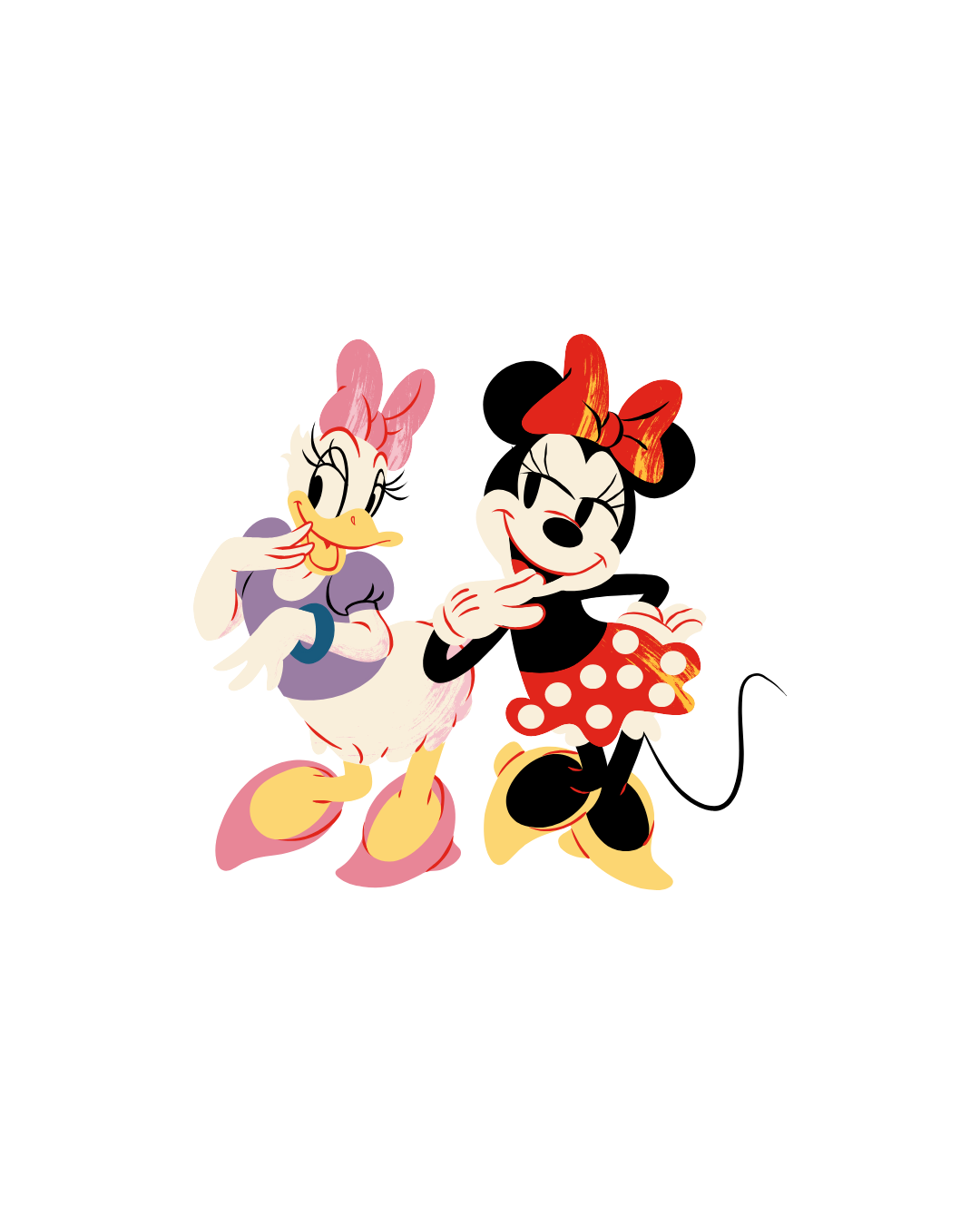 Minnie Mouse and Daisy Duck posing together A One Printing Supplies