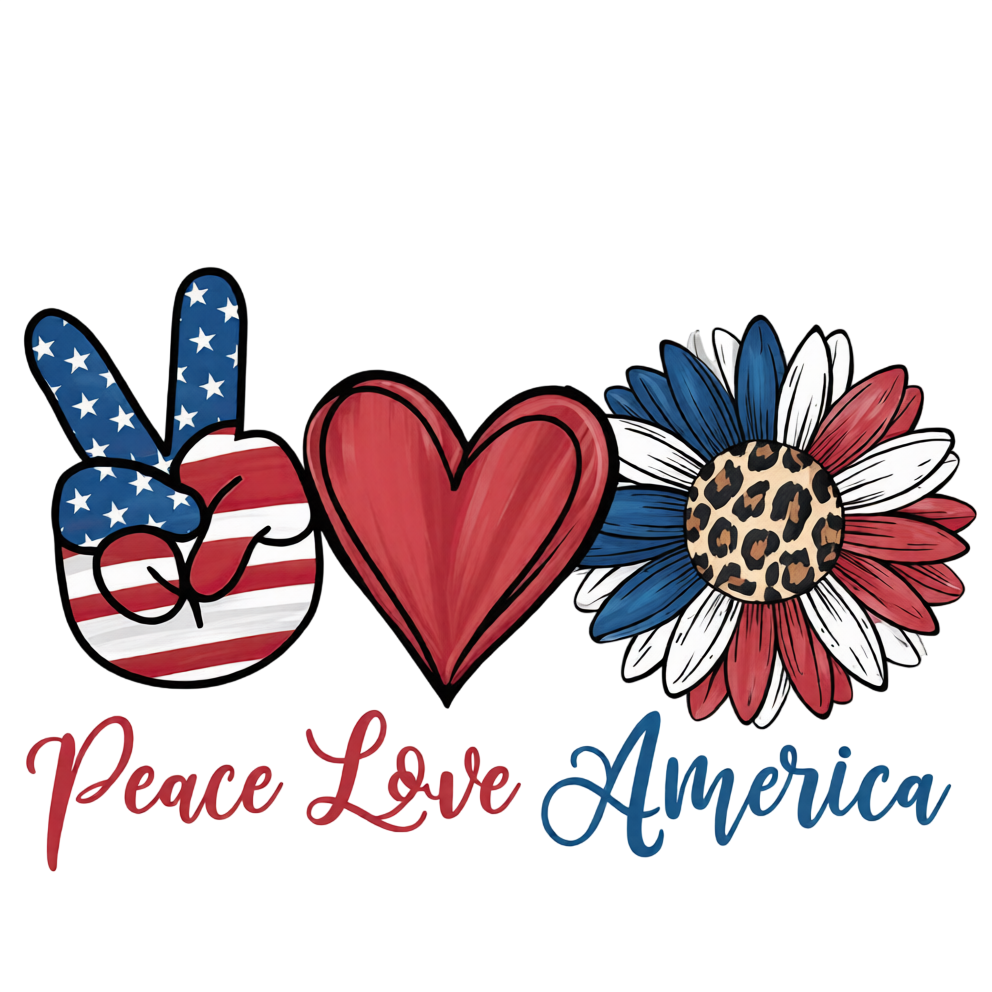Peace Love America A One Printing Supplies