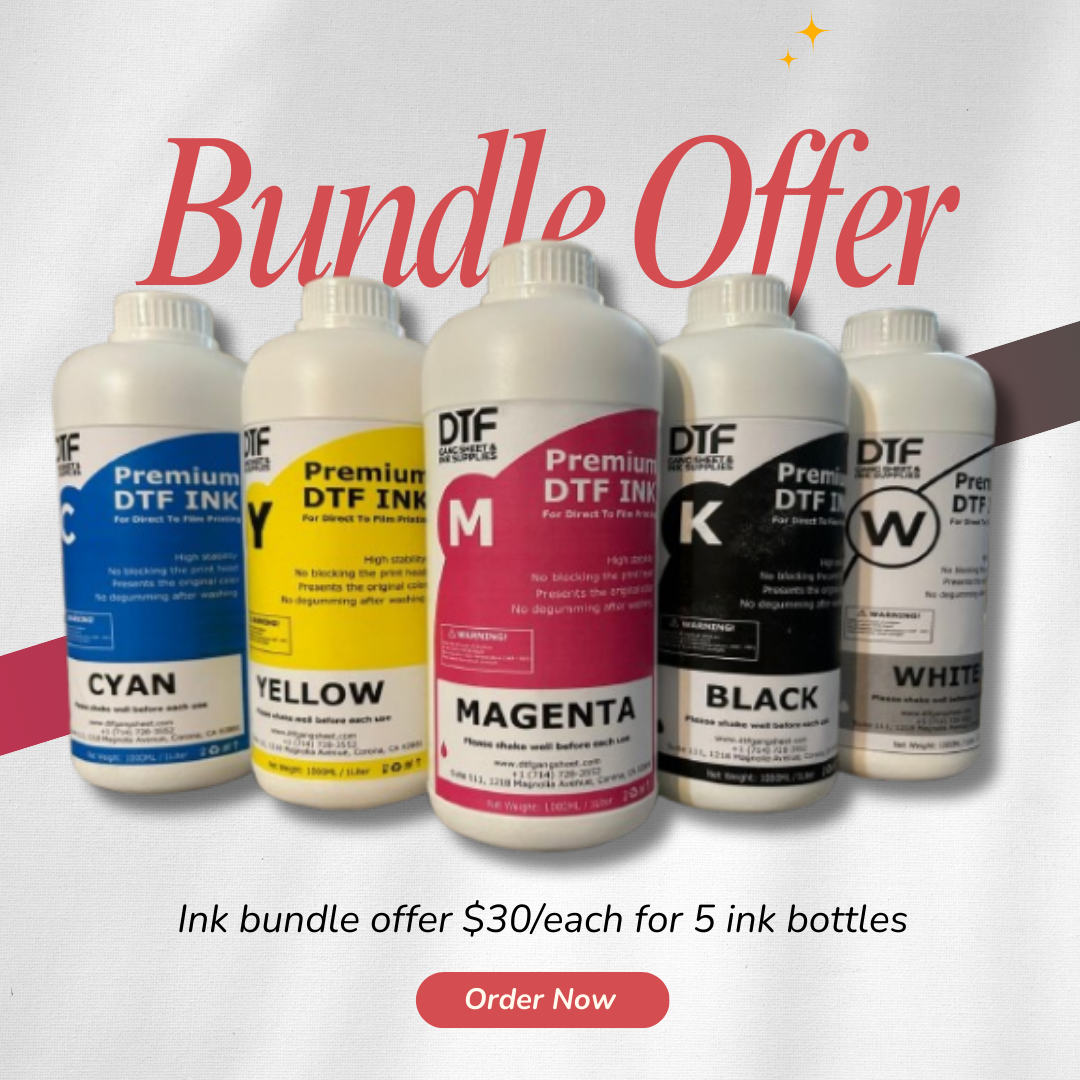 Premium DTF Ink bundle offer (5 ink bottles)
