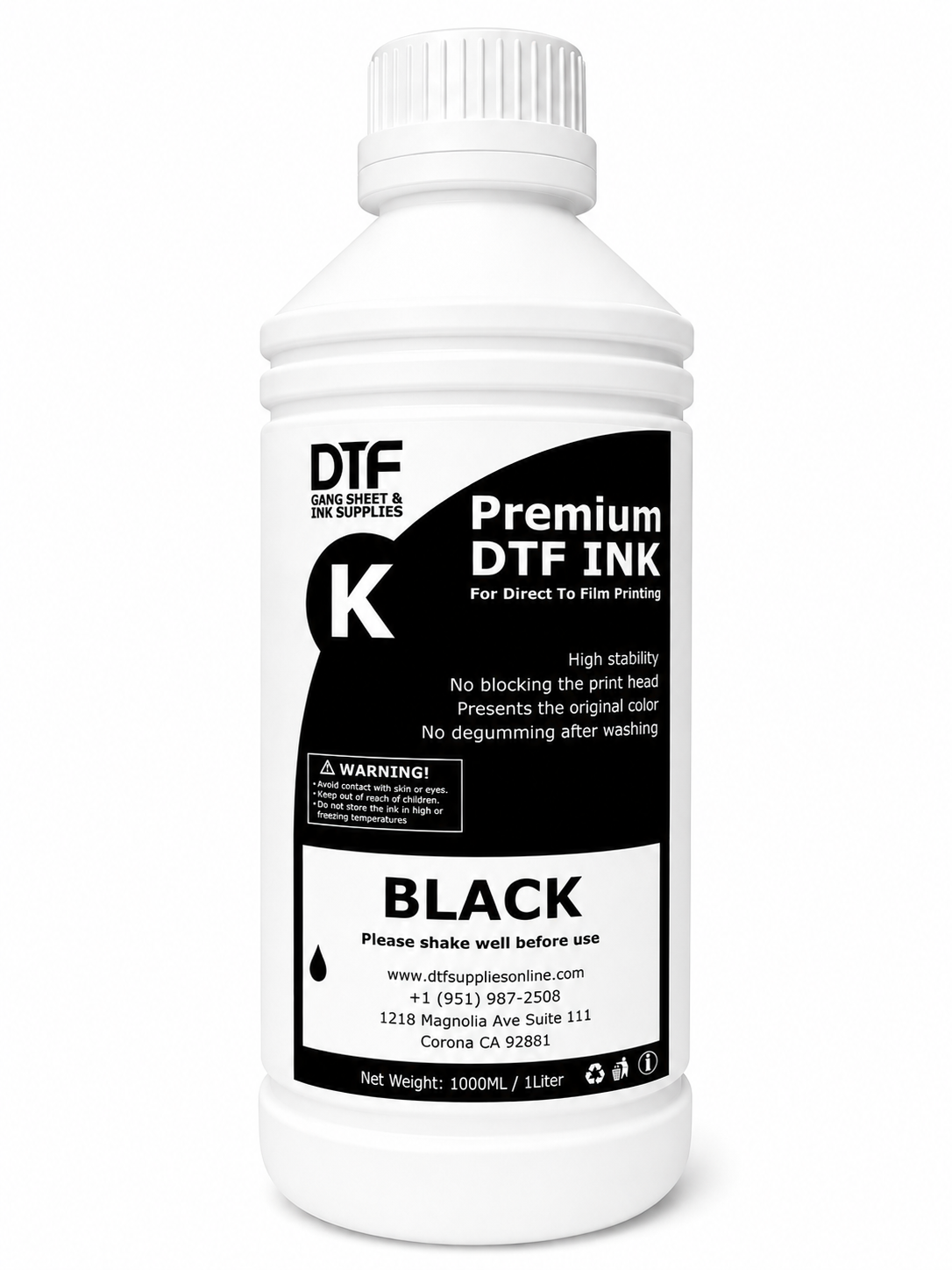 Premium DTF Black Ink 1000ml | High-Quality DTF Printer Ink DTF