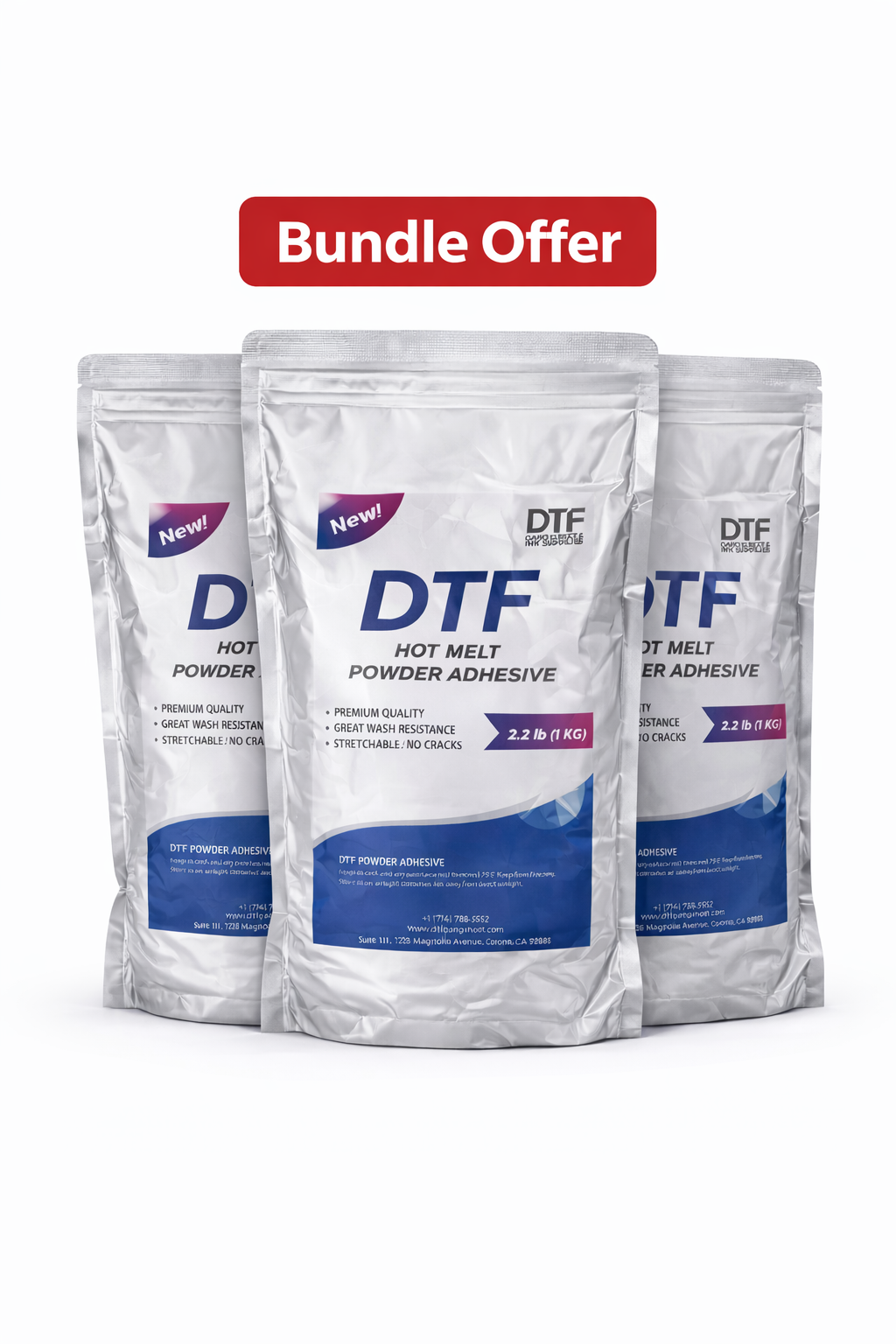 DTF Hot Melt Powder 1kg (Pack of 3) DTF