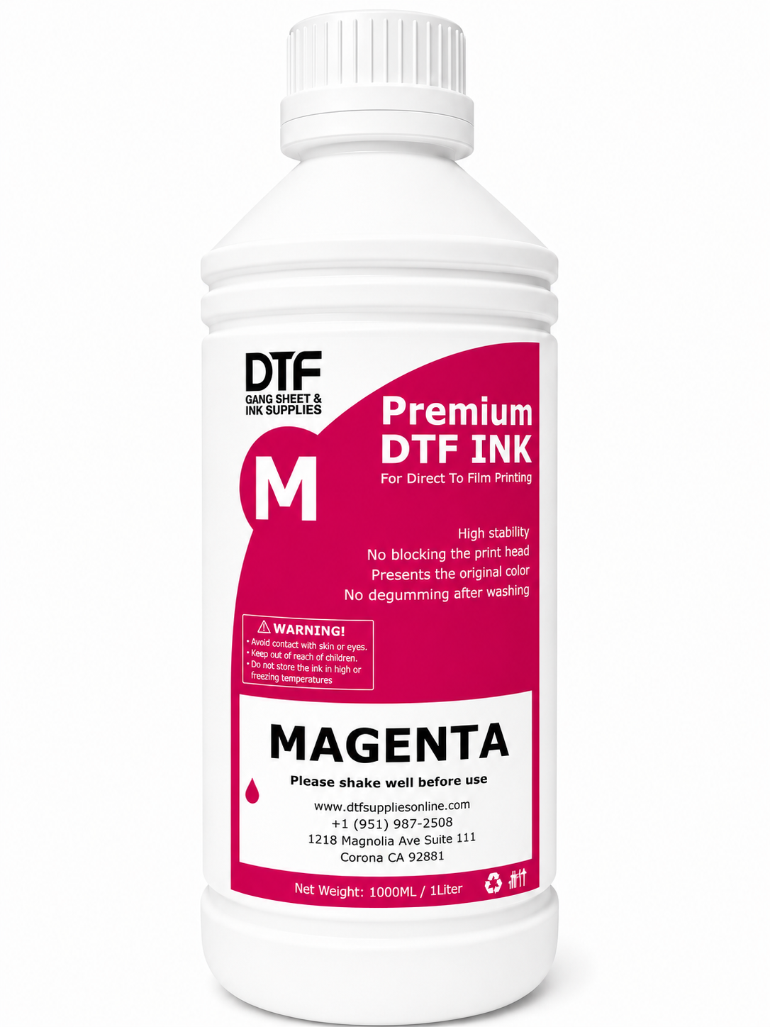 Premium DTF Magenta Ink 1000ml | High-Quality DTF Printer Ink DTF