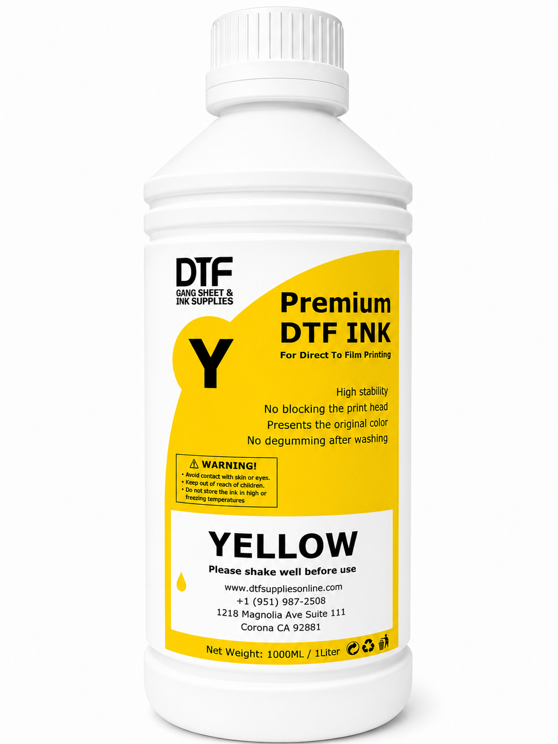 Premium DTF Yellow Ink 1000ml | High-Quality DTF Printer Ink DTF